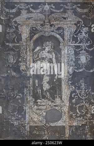 Fragment de fresque antique sur le mur, gros plan. Florence, Italie Banque D'Images