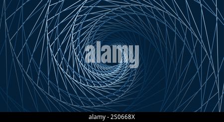 Fond abstrait de style moderne 3D sombre à grande échelle avec motif de lignes courbes pointues spiralées - illumination au format vectoriel modifiable Illustration de Vecteur