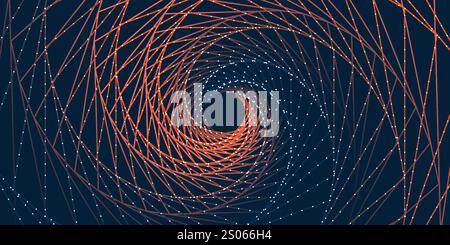 Fond abstrait de style moderne 3D sombre à grande échelle avec motif de lignes courbes pointues spiralées - illumination au format vectoriel modifiable Illustration de Vecteur