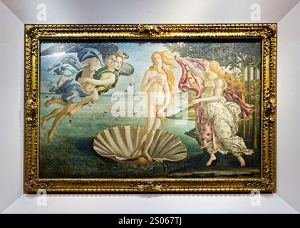 Florence Toscane Italie. Galerie des Offices. Botticelli. La naissance de Vénus Banque D'Images