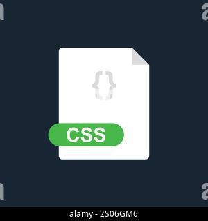 Icône de fichier CSS. Icône plate feuilles de style en cascade. Vecteur Illustration de Vecteur