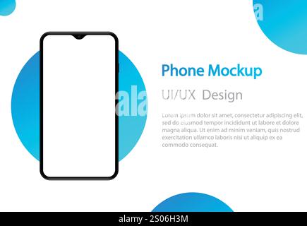 Maquette de smartphone réaliste avec écran vierge. Maquette générique avec affichage vide. Illustration de Vecteur