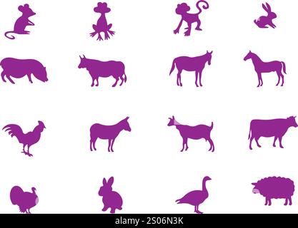 dessins d'ensemble d'animaux colorés vectoriels Illustration de Vecteur