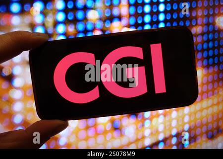 Pologne. 23 décembre 2024. Dans cette illustration photo, le logo de la société CGI Inc est affiché sur l'écran d'un téléphone intelligent. (Crédit image : © Piotr SWAT/SOPA images via ZUMA Press Wire) USAGE ÉDITORIAL SEULEMENT! Non destiné à UN USAGE commercial ! Banque D'Images