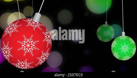 Image de boules à noël sur des taches Banque D'Images