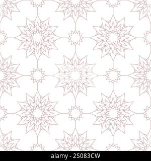 Motif floral géométrique sans couture avec des fleurs complexes Illustration de Vecteur