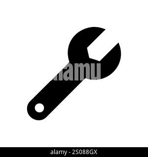 Icône de clé, logo, icône de clé noire simple pour la réparation et l'entretien. Illustration de Vecteur