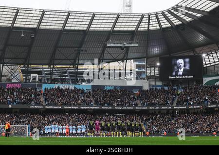 En souvenir de Sven-Göran Eriksson lors du match de premier League Manchester City vs Everton au stade Etihad, Manchester, Royaume-Uni, 26 décembre 2024 (photo Mark Cosgrove/News images) Banque D'Images