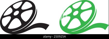 bobine, bobine de film, dessins d'icône web de média de film Illustration de Vecteur