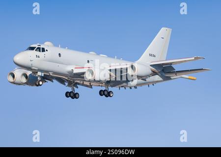 Japon, à la base aérienne de Kanoya 19 novembre 2024 : Kawasaki P-1 MPA à la base aérienne de Kanoya au Japon Banque D'Images