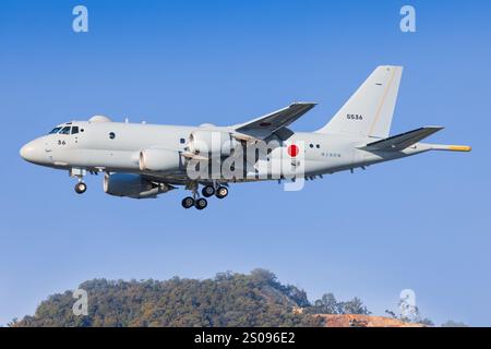 Japon, à la base aérienne de Kanoya 19 novembre 2024 : Kawasaki P-1 MPA à la base aérienne de Kanoya au Japon Banque D'Images