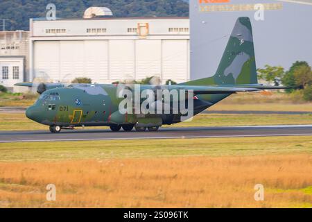 Japon, à la base aérienne d'Iruma 12 novembre 2024 : Lockheed Hercules C-130 à la base aérienne d'Iruma au Japon Banque D'Images
