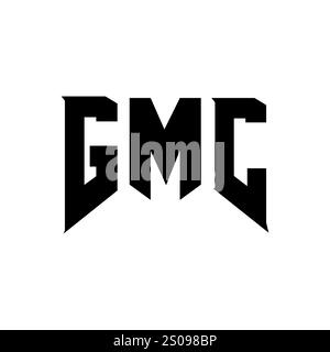 Logo GMC Letter pour une entreprise technologique. Logo GMC combinaison de couleurs noir et blanc. Logo GMC, vecteur GMC, design GMC, icône GMC, alph GMC Illustration de Vecteur