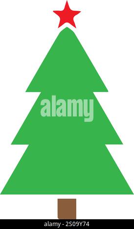 arbre de pin de vecteur, illustrations d'icônes de nouvel an Illustration de Vecteur