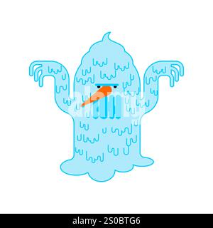 Monstre bonhomme de neige. Gros monstre de neige. Illustration du nouvel an et de Noël Illustration de Vecteur