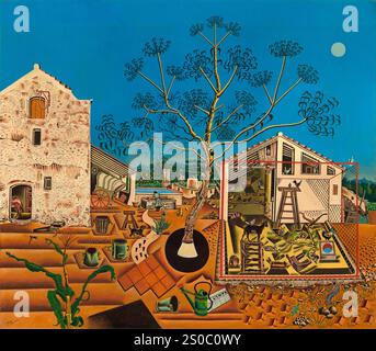 La ferme, Joan Miro, peinture de 1921-22 Banque D'Images