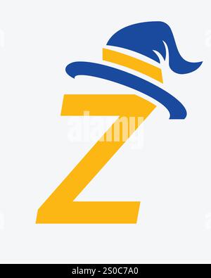 Lettre initiale Z Magic Hat logo Design concept pour Magic Fantasy Symbol Illustration de Vecteur