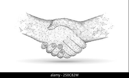 Poignée de main abstraite sur illustration vectorielle blanche ou fond Illustration de Vecteur