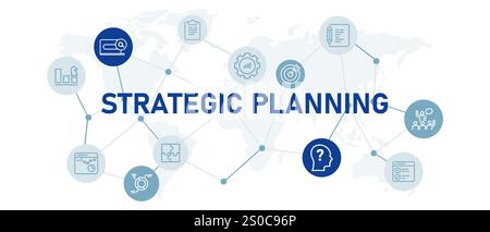 Planification stratégique plan d'affaires stratégie plan d'entreprise collection de plan d'entreprise Illustration de Vecteur
