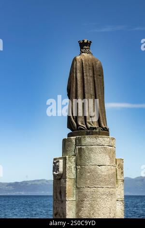 Monument protecteur de navigation dans le port de Pico île Açores Portugal Banque D'Images