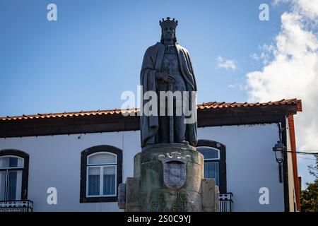 Monument protecteur de navigation dans le port de Pico île Açores Portugal Banque D'Images