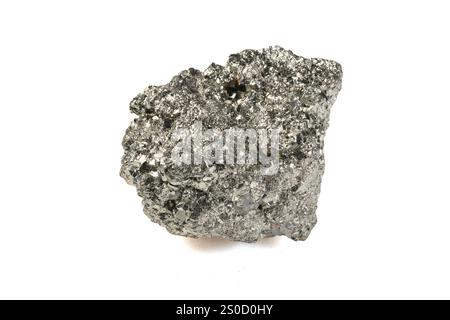 Pierre naturelle de pyrite - Un minéral métallique étincelant. Banque D'Images