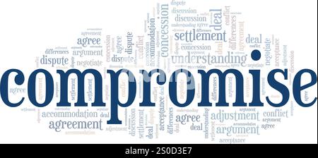 Compromis de conception de nuage de mots isolé sur fond blanc. Illustration de Vecteur