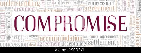 Compromis de conception de nuage de mots isolé sur fond blanc. Illustration de Vecteur