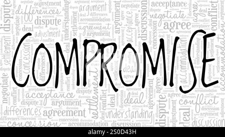 Compromis de conception de nuage de mots isolé sur fond blanc. Illustration de Vecteur