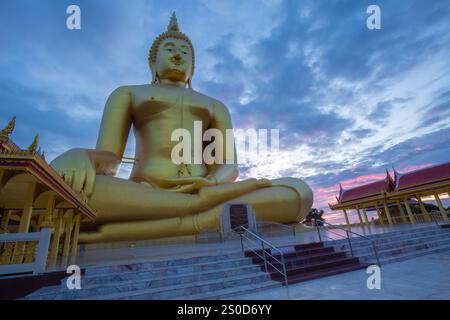 Wat Muang est un ancien temple de la province d'Ang Thong. La grande statue de Bouddha a été construite en 2008. Il est le plus grand en Thaïlande et est un point de repère pour ici Banque D'Images