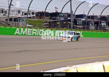 Newton Iowa, États-Unis - 11 juillet 2014 : NASCAR Camping World Truck Series, American Ethanol 200. Iowa Speedway. 20 Justin Lofton, Chevrolet, NTS Motorsports Banque D'Images