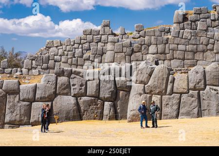 Forteresse de la citadelle de Saksaywaman à Cusco, Pérou Banque D'Images