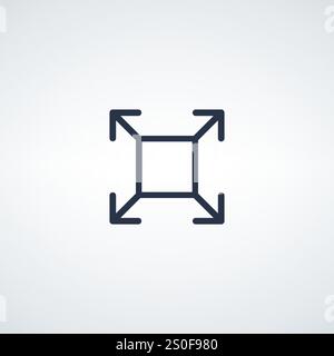 Icône de flèches de développement pour l'interface utilisateur et les fonctions de zoom idéal pour illustrer le contenu extensible et les options d'agrandissement dans les conceptions. Vecteur de stock Illustration de Vecteur