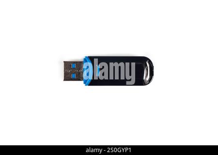 Clé USB isolée sur fond blanc, espace vide Banque D'Images