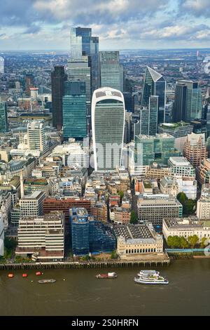 Skyline, City of London, bâtiments du quartier financier, vues depuis The Shard, Londres, Angleterre, Royaume-Uni Banque D'Images