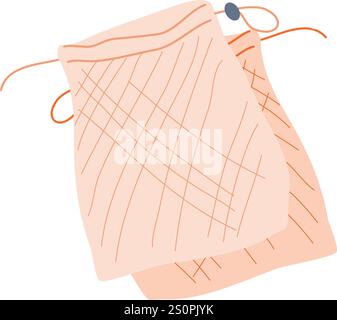 Doté de deux sacs de produits en maille réutilisables, la promotion de pratiques durables et encourageant des habitudes d'achat soucieuses de l'environnement pour une planète plus saine et Illustration de Vecteur