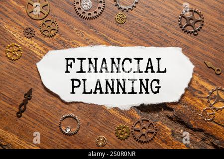 Lettres texte PLAN FINANCIER sur fond blanc. Concept de citations de mots de motivation. Espace de copie, bannière vue de dessus vente saisonnière à plat, vente au détail, magasin Banque D'Images