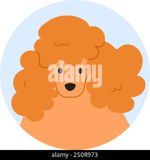 Charmante illustration de dessin animé mettant en vedette un caniche abricot avec une fourrure moelleuse, attirant les amoureux des animaux de compagnie et les amateurs d'animaux avec son adorable et Illustration de Vecteur