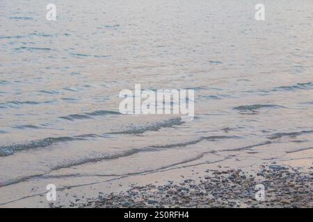 Voici la rive d'une rivière qui traverse différents pâturages, déserts et villes. C'est un banc de sable de cette rivière et j'adore ce pacifiste. Banque D'Images