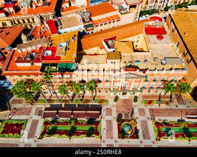 Vue panoramique aérienne de l'hôtel de ville de Murcia. Murcia est une ville dans le sud-est de l'Espagne. Banque D'Images