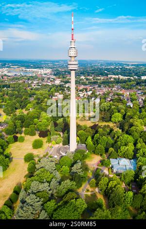 Florianturm ou Florian Tower tour de télécommunication et de Westfalenpark Dortmund, Allemagne Banque D'Images