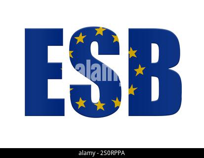 Composite numérique. ESB EvropusambandiÃ Union européenne - UE en islandais avec la superposition du drapeau de l'UE . Avec l'installation d'un nouveau gouvernement en Islande, le nouveau gouvernement de coalition a accepté d'organiser un référendum pour reprendre les négociations sur l'adhésion à l'UE. adhésion, Banque D'Images