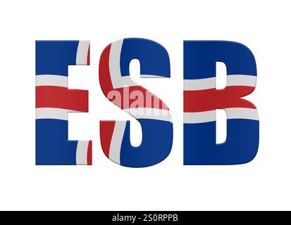 Composite numérique. ESB EvropusambandiÃ Union européenne - UE en islandais avec la superposition du drapeau islandais . Avec l'installation d'un nouveau gouvernement en Islande, le nouveau gouvernement de coalition a accepté d'organiser un référendum pour reprendre les négociations sur l'adhésion à l'UE. adhésion, Banque D'Images