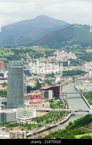 Vue panoramique depuis le parc Artxanda. Bilbao. Biscay. Pays Basque, Espagne, Europe Banque D'Images
