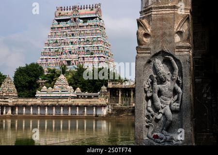 Temple Nataraja à Chidambaram, Tamil Nadu, Inde Banque D'Images