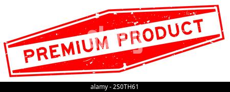 Grunge rouge haut de gamme mot HEXAGON Rubber Seal timbre sur fond blanc Illustration de Vecteur