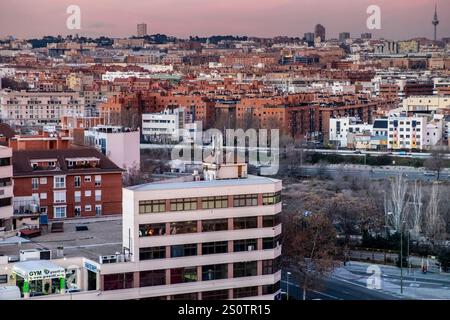 Vue panoramique sur la région de Manzanares. Madrid, Espagne Banque D'Images