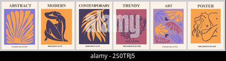 Ensemble d'affiches vectorielles d'art abstrait moderne Illustration de Vecteur