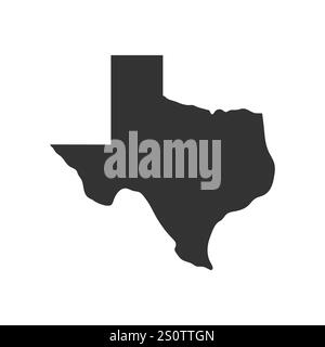 La carte du Texas silhouette et l'illustration vectorielle de conception de logo de paysage de dune Illustration de Vecteur