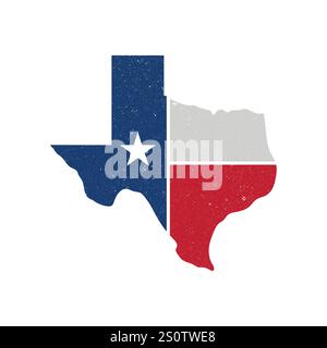 Icône de l'État du Texas à texture en détresse - vecteur Illustration de Vecteur